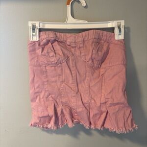 free people pink corset tube top
